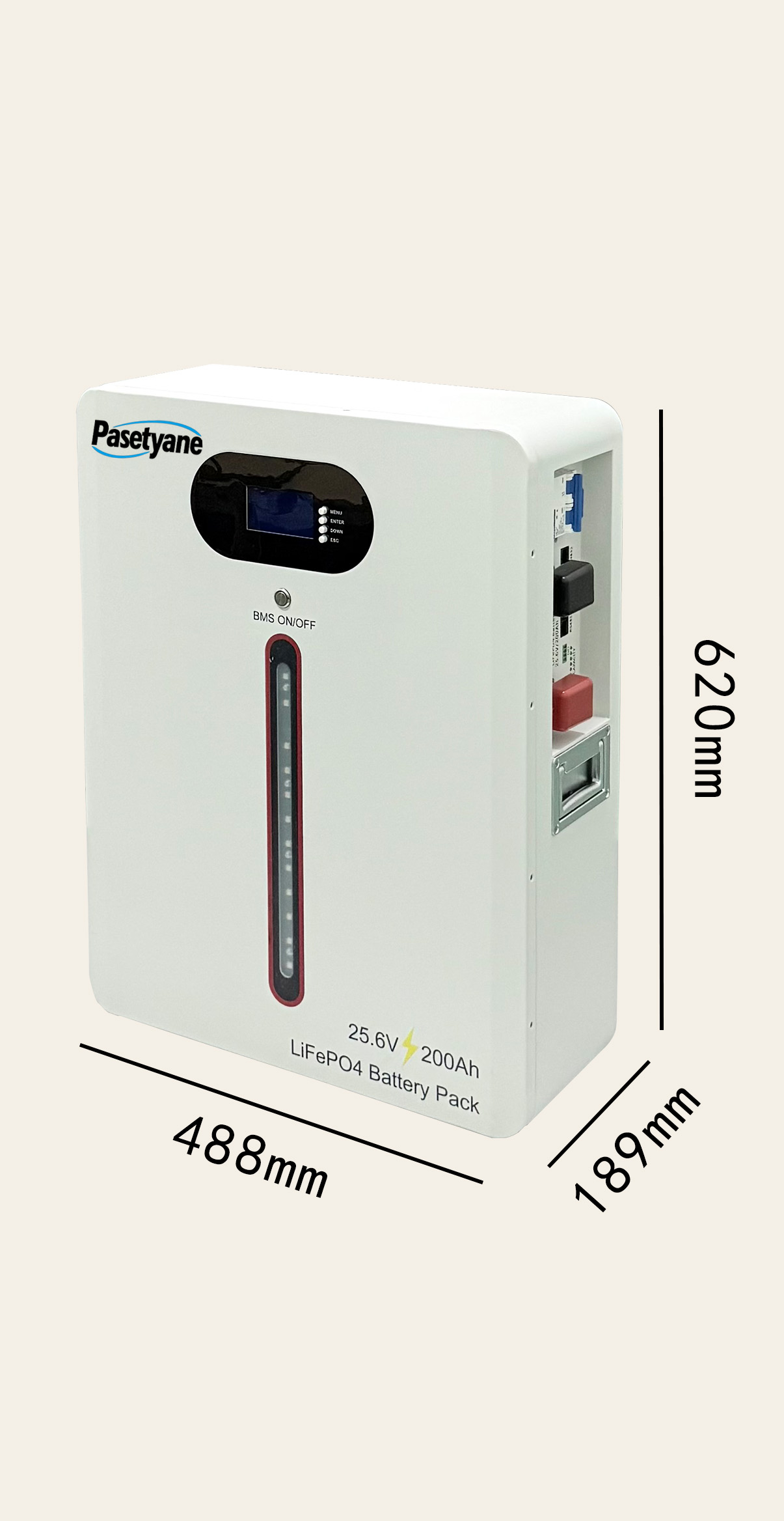 25.6V 5.12kWh Wall-mounted energy storage battery - 图片 2