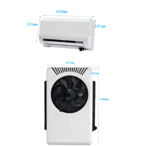 12V DC Split Truck Sleeper Air Conditioner PTS-C20A, Low Wattage RV Camper Air Cooling Unit, Made in Zhejiang China Factory